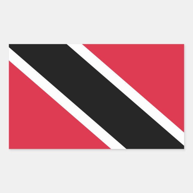 Sticker Rectangulaire Drapeau de Trinité-et-Tobago (Devant)