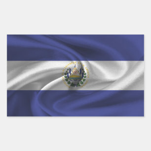 Sticker Rectangulaire Drapeau d'El Salvador