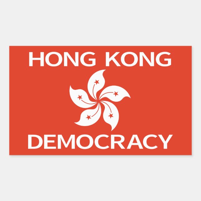 Sticker Rectangulaire Drapeau Démocratie Hong Kong (Devant)