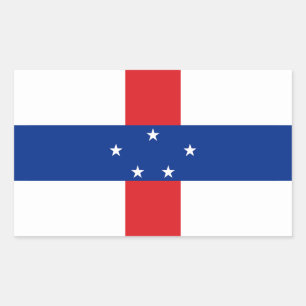 Sticker Rectangulaire Drapeau des Antilles Pays-Bas