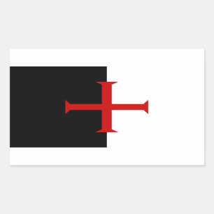 Sticker Rectangulaire Drapeau des chevaliers Templar