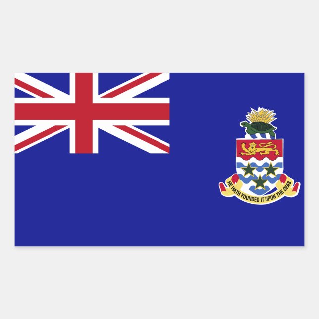 Sticker Rectangulaire Drapeau des Îles Caïmans (Devant)