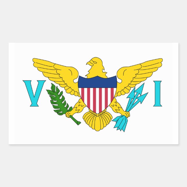 Sticker Rectangulaire Drapeau des îles Vierges américaines (Devant)