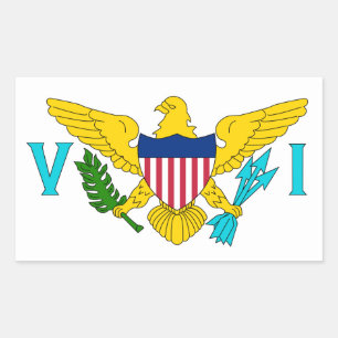 Sticker Rectangulaire Drapeau des îles Vierges américaines