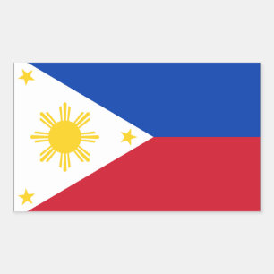 Sticker Rectangulaire Drapeau des Philippines