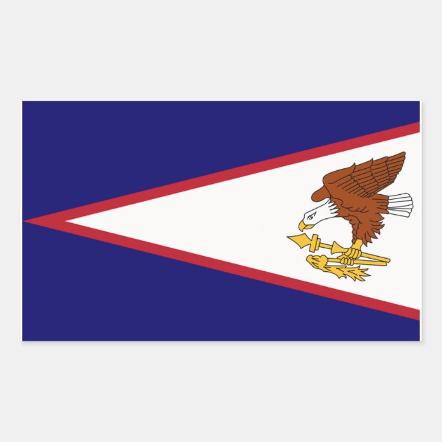 Sticker Rectangulaire Drapeau des Samoa américaines (Devant)