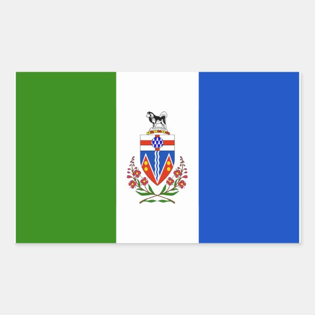 Sticker Rectangulaire Drapeau des Territoires du Yukon (Devant)