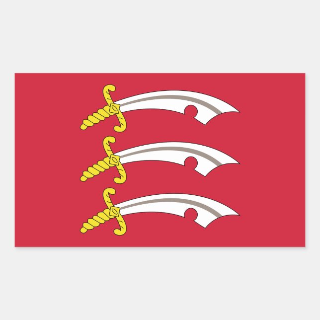 Sticker Rectangulaire Drapeau d'Essex (Devant)
