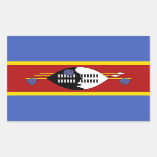 Sticker Rectangulaire Drapeau d'Eswatini