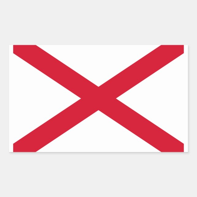 Sticker Rectangulaire Drapeau d'État de l'Alabama (Devant)