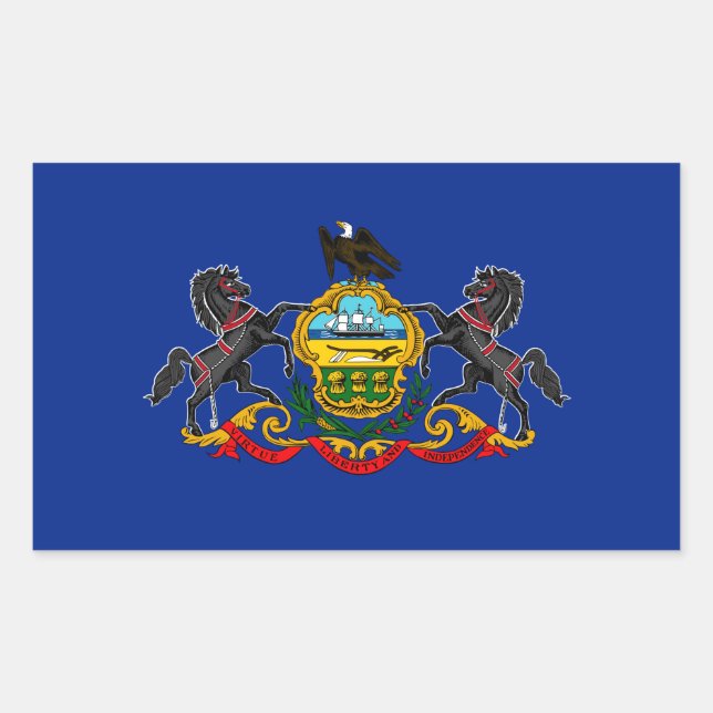 Sticker Rectangulaire Drapeau d'État de Pennsylvanie (Devant)