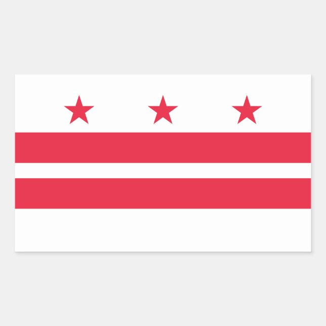 Sticker Rectangulaire Drapeau d'État de Washington DC (Devant)