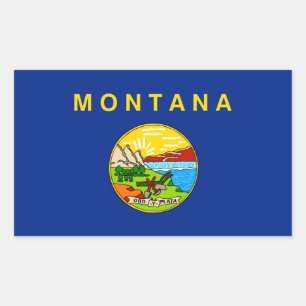 Sticker Rectangulaire Drapeau d'État du Montana