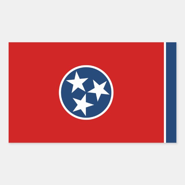 Sticker Rectangulaire Drapeau d'état du Tennessee (Devant)