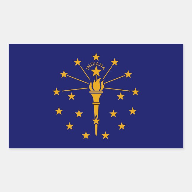 Sticker Rectangulaire Drapeau d'état Indiana (Devant)