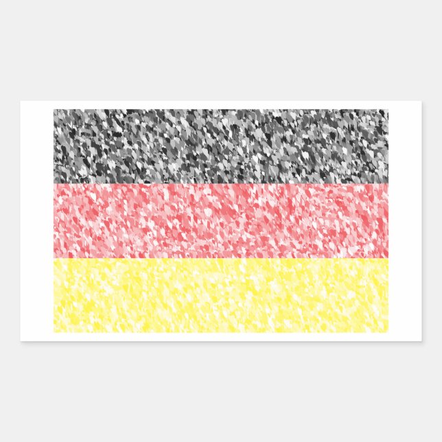 Sticker Rectangulaire Drapeau Deutschland - Allemagne (Devant)