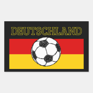 STICKER RECTANGULAIRE DRAPEAU DEUTSCHLAND FOOTBALL