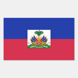 Sticker Rectangulaire Drapeau d'Haïti