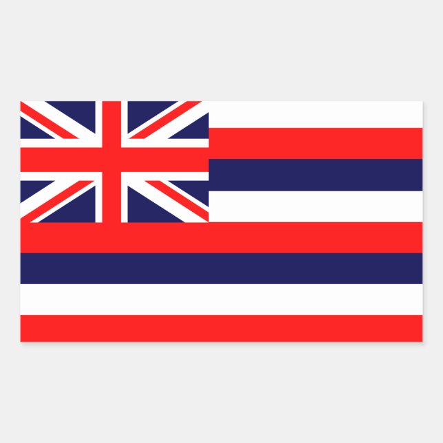 Sticker Rectangulaire Drapeau d'Hawaï (Devant)