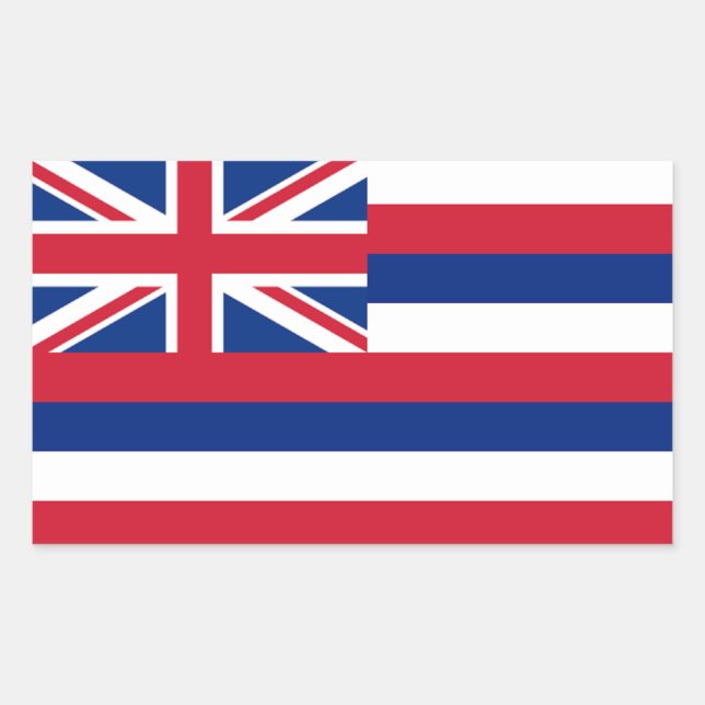 Sticker Rectangulaire Drapeau d'Hawaï (Devant)