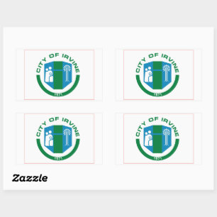 Sticker Rectangulaire Drapeau d'Irvine, Californie