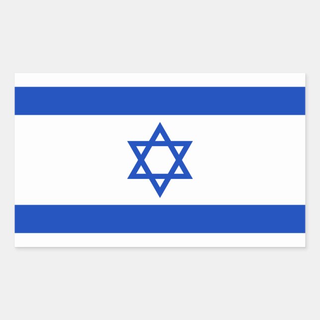 Sticker Rectangulaire Drapeau d'Israël (Devant)