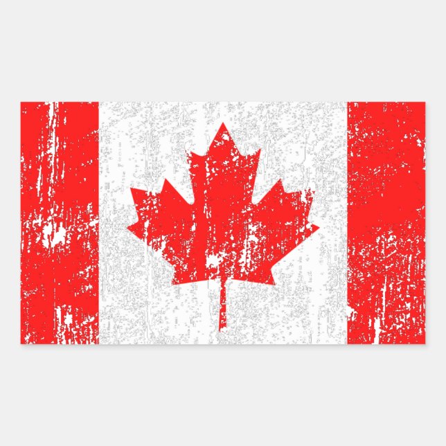 Sticker Rectangulaire Drapeau Du Canada (Devant)