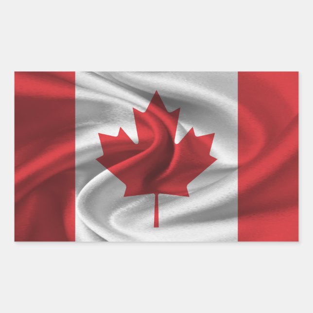 Sticker Rectangulaire Drapeau du Canada (Devant)