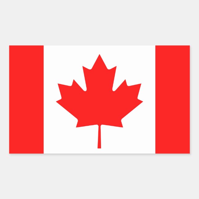 Sticker Rectangulaire Drapeau du Canada (Devant)
