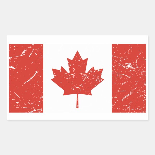 Sticker Rectangulaire Drapeau du Canada (Devant)