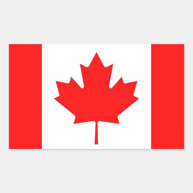 Sticker Rectangulaire Drapeau du Canada (Devant)