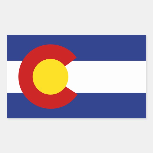 Sticker Rectangulaire Drapeau du Colorado (Devant)