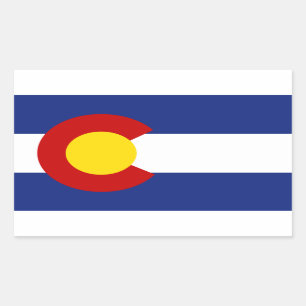 Sticker Rectangulaire Drapeau du Colorado