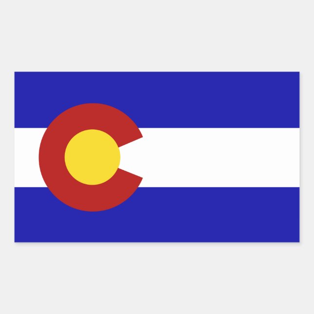 Sticker Rectangulaire Drapeau du Colorado (Devant)