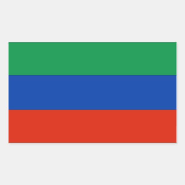 Sticker Rectangulaire Drapeau du Daghestan (Devant)