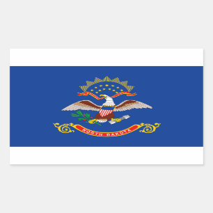 Sticker Rectangulaire Drapeau du Dakota du Nord