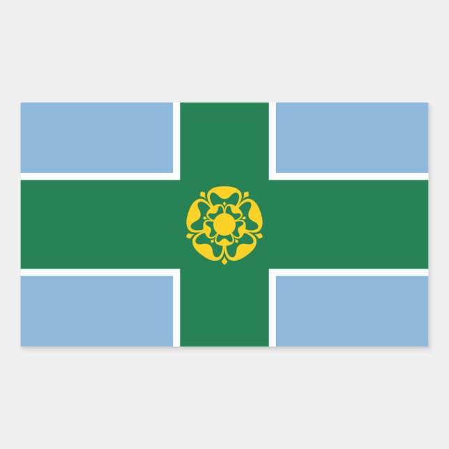 Sticker Rectangulaire Drapeau du Derbyshire (Devant)