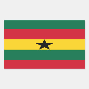 Sticker Rectangulaire Drapeau du Ghana