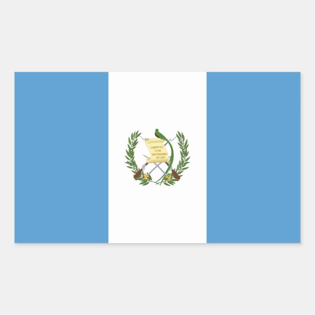 Sticker Rectangulaire Drapeau du Guatemala (Devant)