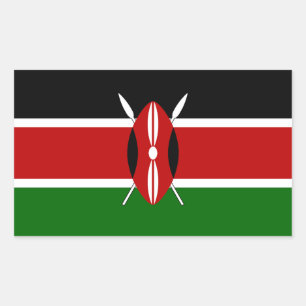 Sticker Rectangulaire Drapeau du Kenya