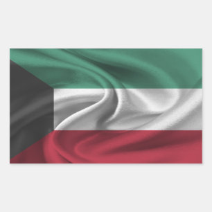 Sticker Rectangulaire Drapeau du Koweït