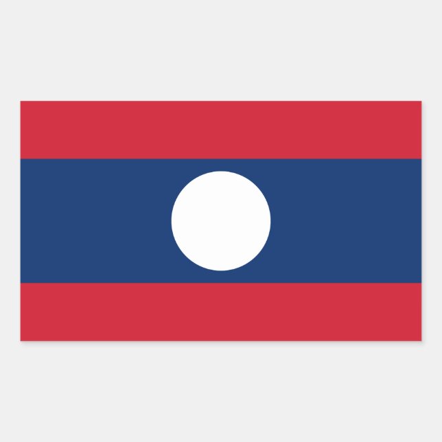Sticker Rectangulaire Drapeau du Laos (Devant)