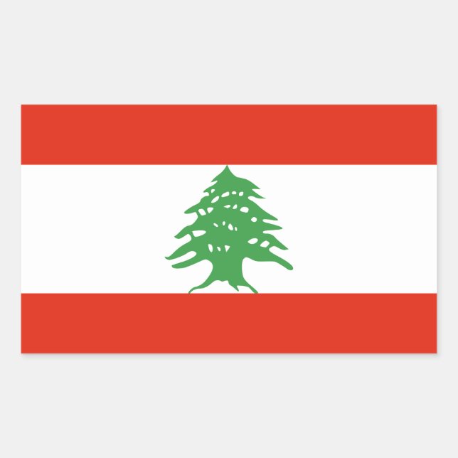 Sticker Rectangulaire Drapeau du Liban (Devant)