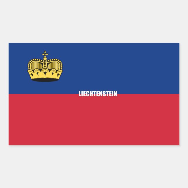 Sticker Rectangulaire Drapeau du Liechtenstein (Devant)