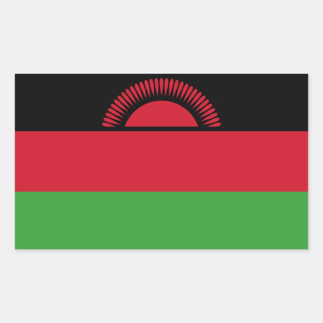 Sticker Rectangulaire Drapeau du Malawi (Devant)