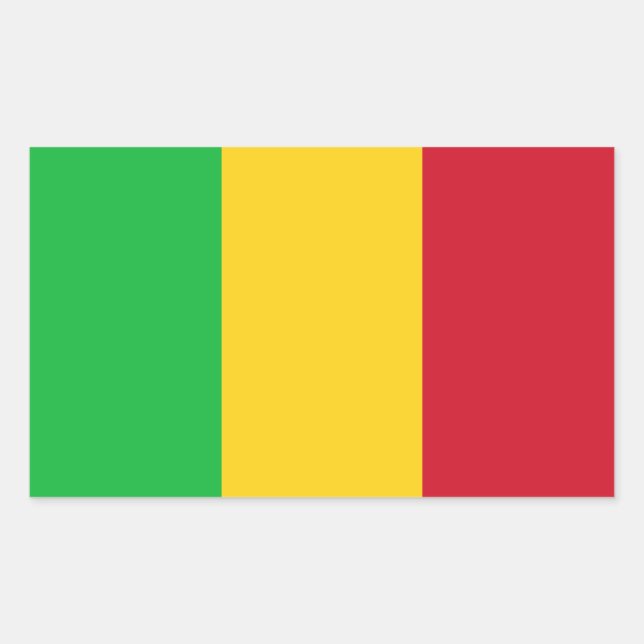 Sticker Rectangulaire Drapeau du Mali (Devant)