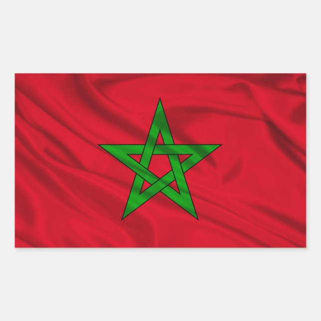 Sticker Rectangulaire Drapeau du Maroc (Devant)