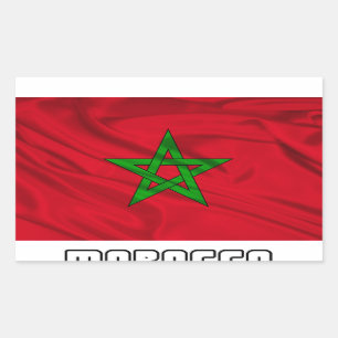 Sticker Rectangulaire Drapeau du Maroc