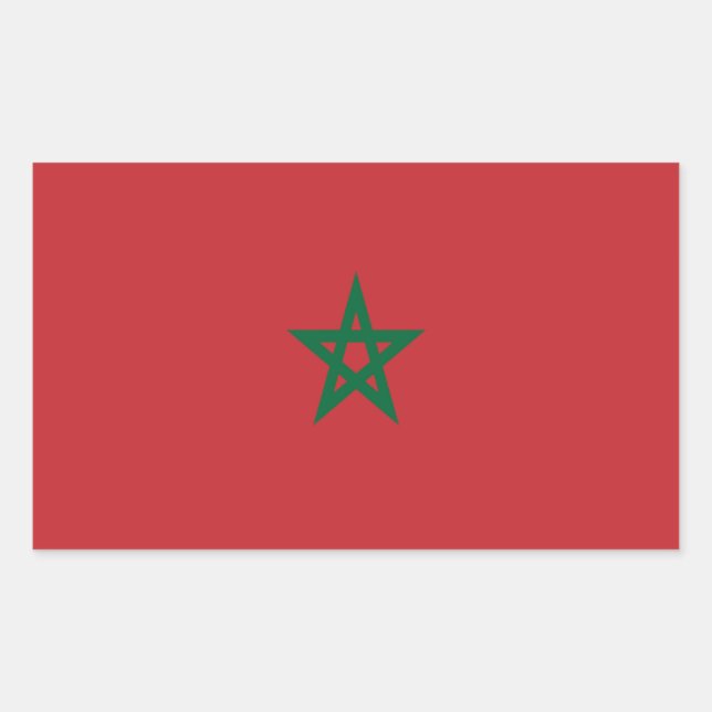Sticker Rectangulaire Drapeau du Maroc (Devant)