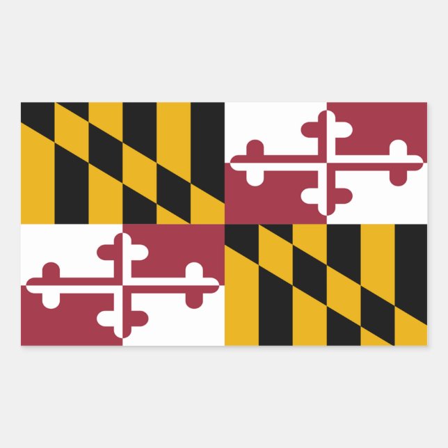 Sticker Rectangulaire Drapeau du Maryland (jeu de 4) (Devant)